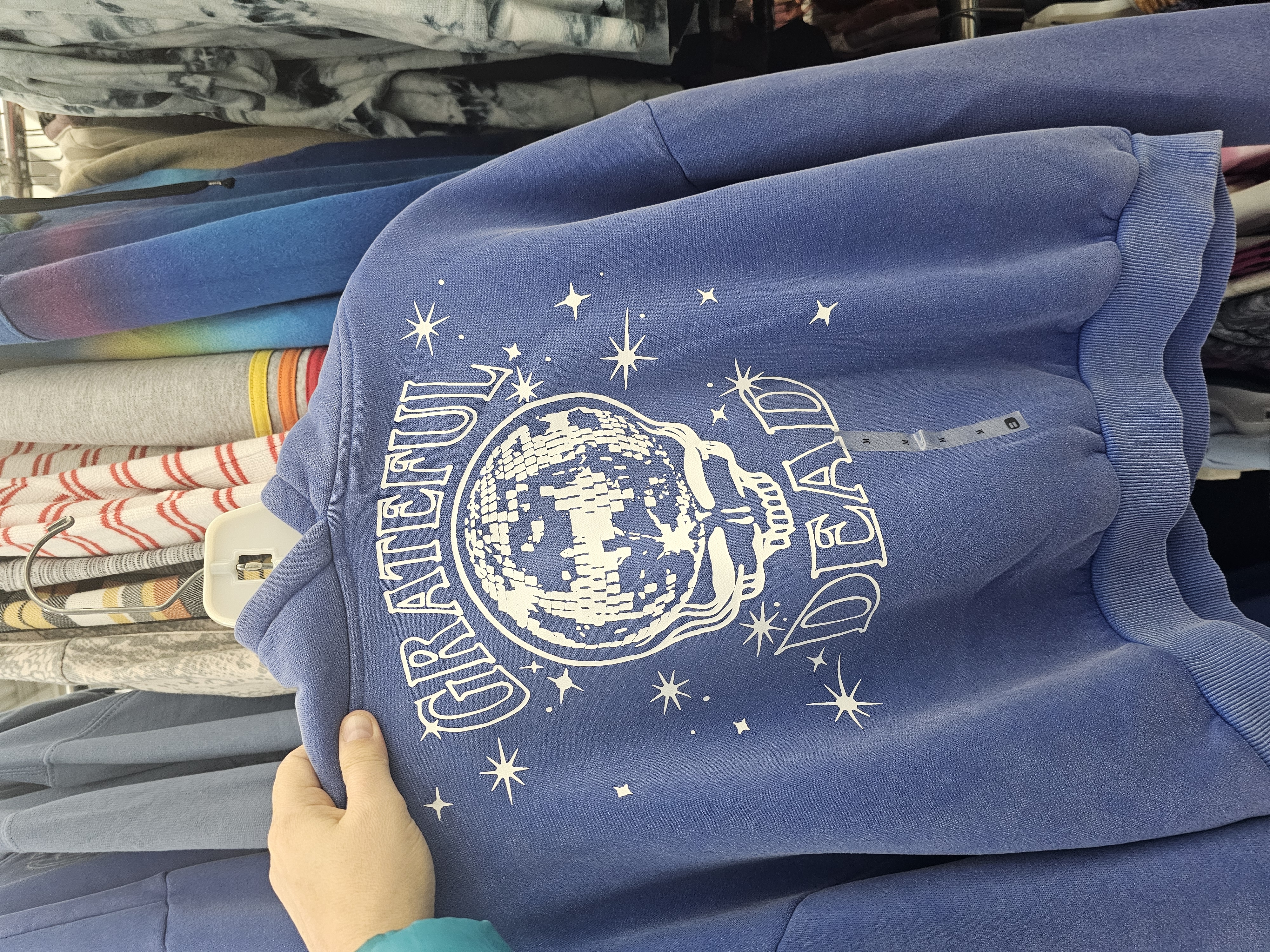 Vintage Blue Crop Hoodie